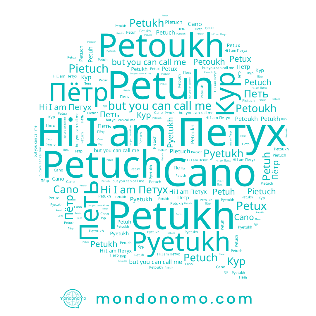 name Pietuch, name Petuh, name Петь, name Пётр, name Кур, name Petoukh, name Петух, name Pyetukh, name Petukh, name Cano, name Petuch