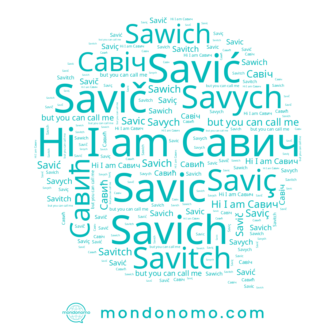 name Савић, name Savych, name Савич, name Savitch, name Sawich, name Савіч, name Savić, name Savich, name Savic, name Savič, name Saviç