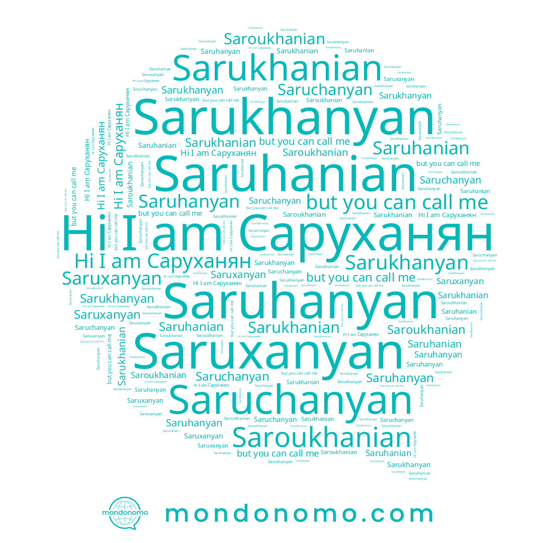 name Saruxanyan, name Saruchanyan, name Saruhanian, name Sarukhanian, name Saruhanyan, name Saroukhanian, name Саруханян, name Sarukhanyan