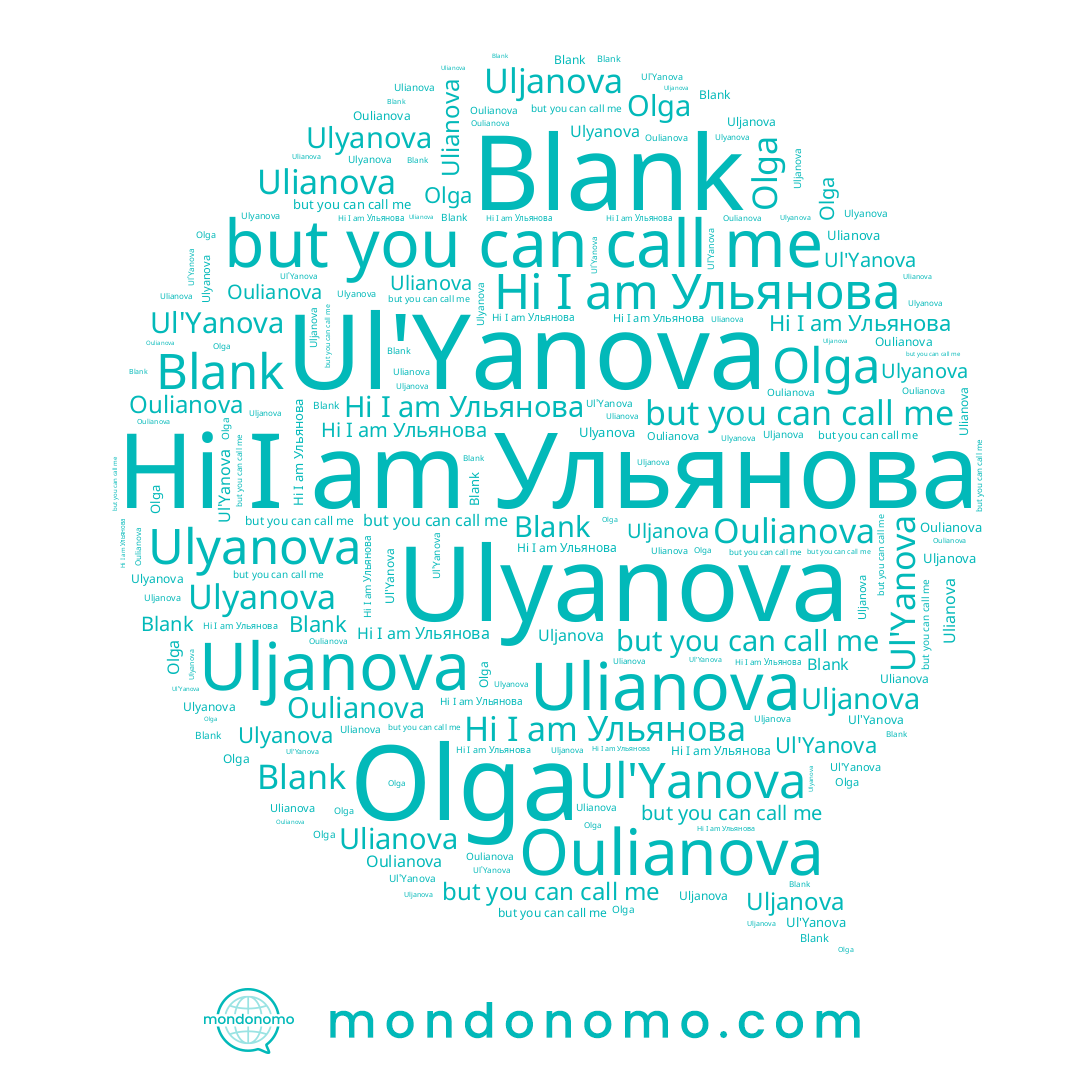 name Olga, name Oulianova, name Ульянова, name Ul'Yanova, name Ulianova, name Uljanova, name Ulyanova, name Blank