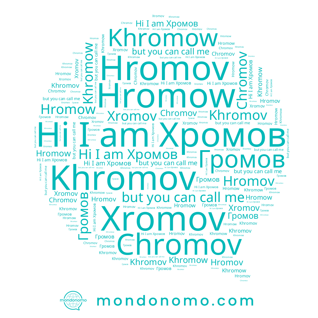 name Khromow, name Хромов, name Xromov, name Громов, name Khromov, name Chromov, name Hromow, name Hromov