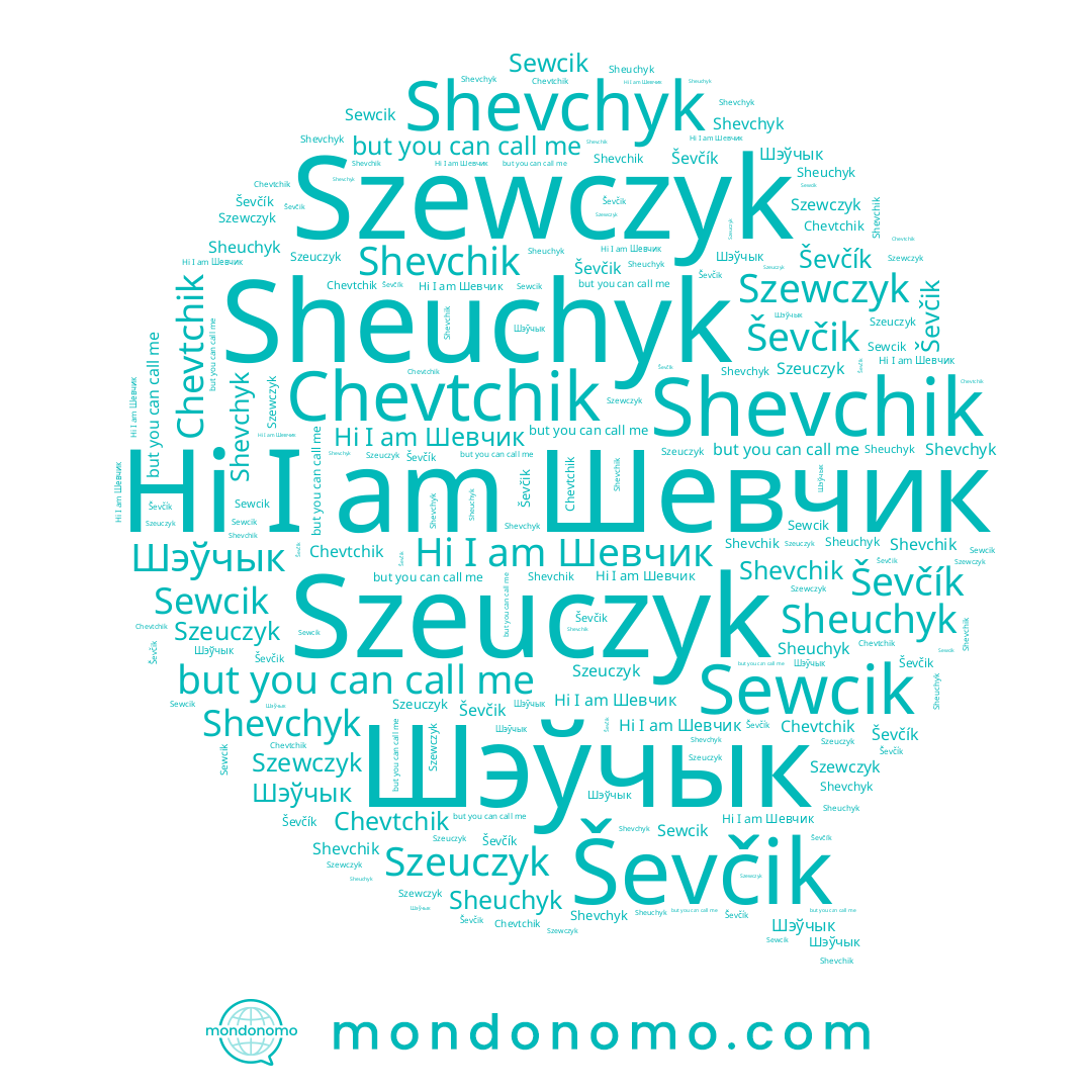 name Chevtchik, name Szewczyk, name Szeuczyk, name Shevchyk, name Шевчик, name Shevchik, name Шэўчык, name Ševčík, name Sheuchyk, name Ševčik