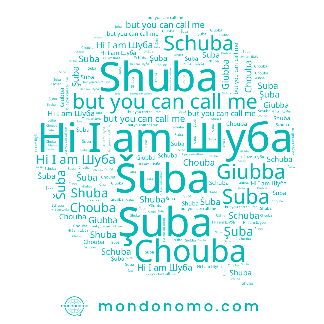 name Giubba, name Шуба, name Chouba, name Suba, name Shuba, name Schuba, name Şuba, name Šuba