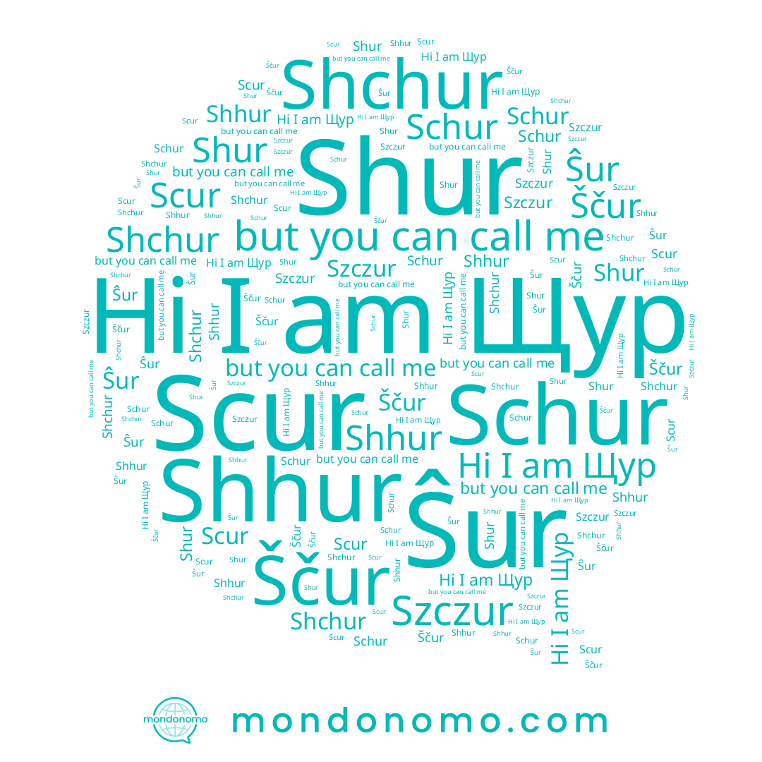 name Ŝur, name Shchur, name Щур, name Shhur, name Scur, name Szczur, name Shur, name Schur