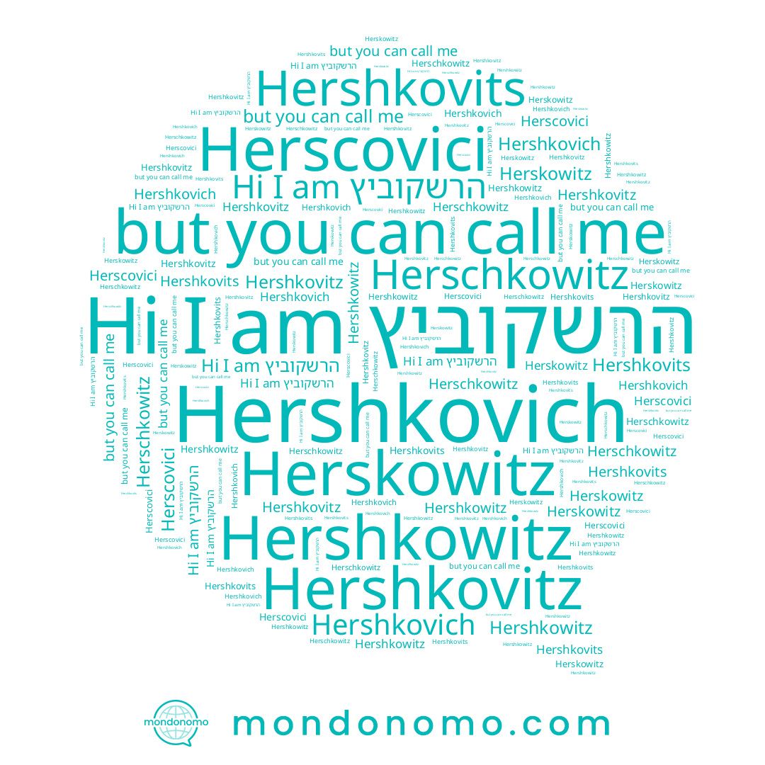 name Hershkowitz, name הרשקוביץ, name Herscovici, name Hershkovitz, name Hershkovits, name Herskowitz, name Herschkowitz