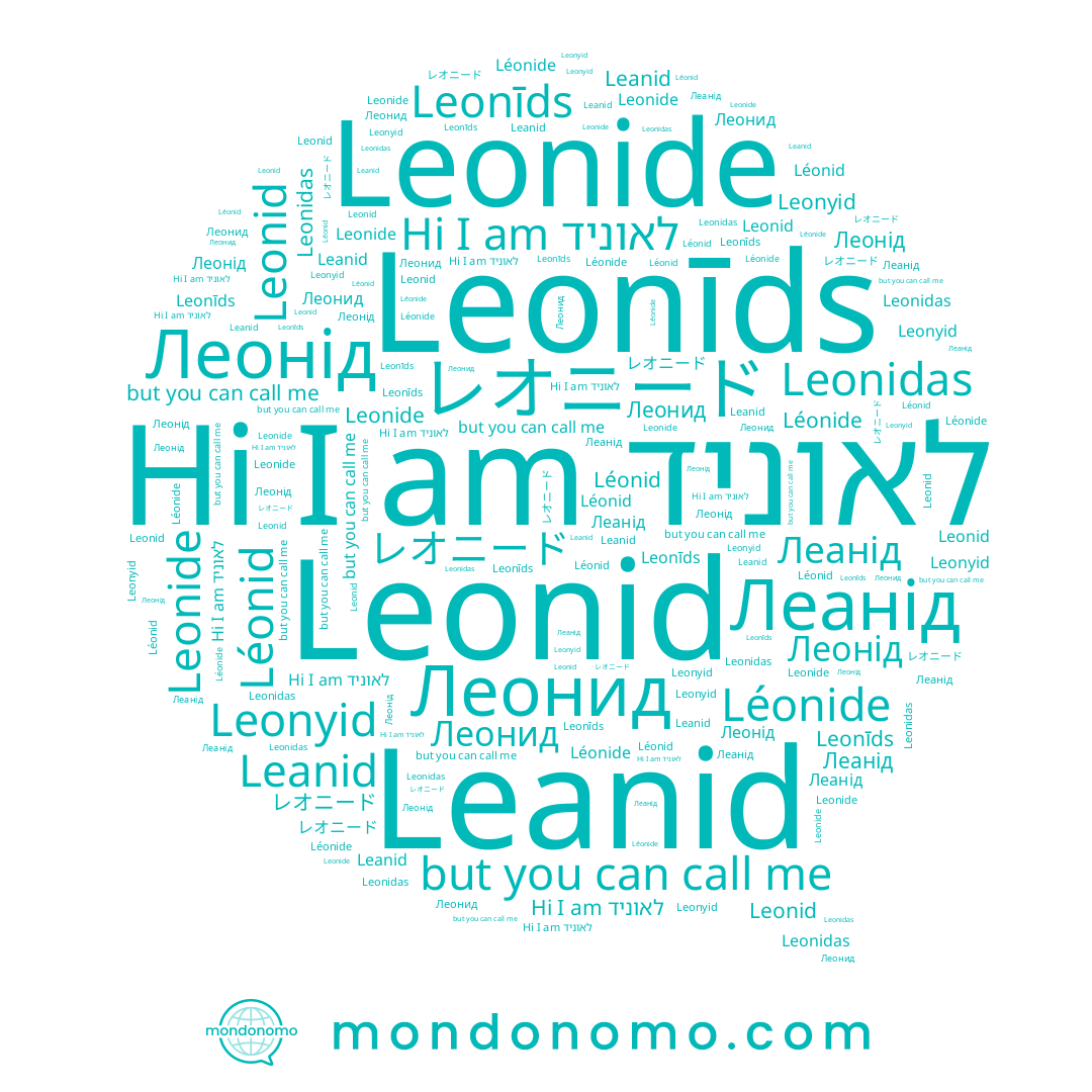 name Leonidas, name Léonide, name Leonīds, name Leonid, name Leonide, name Леонид, name レオニード, name לאוניד, name Leanid, name Léonid, name Leonyid, name Леонід, name Леанід