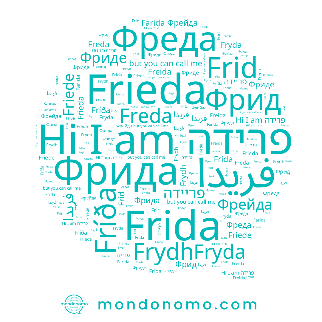 name فريدا, name פרידה, name Фриде, name Фрида, name Фрейда, name Freda, name Frid, name פריידה, name فریدا, name Frida, name Fryda, name Fríða, name Фрид, name Freida, name Frydh, name Фреда, name Farida, name Frieda