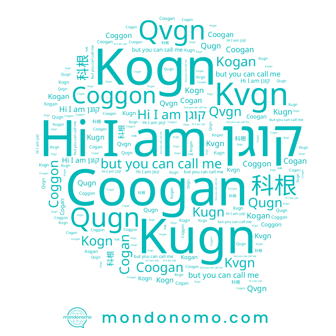 name 科根, name קוגן, name Coggon, name Cogan, name Kogan, name Coogan, name Kugn, name Kogn, name Kvgn, name Qugn