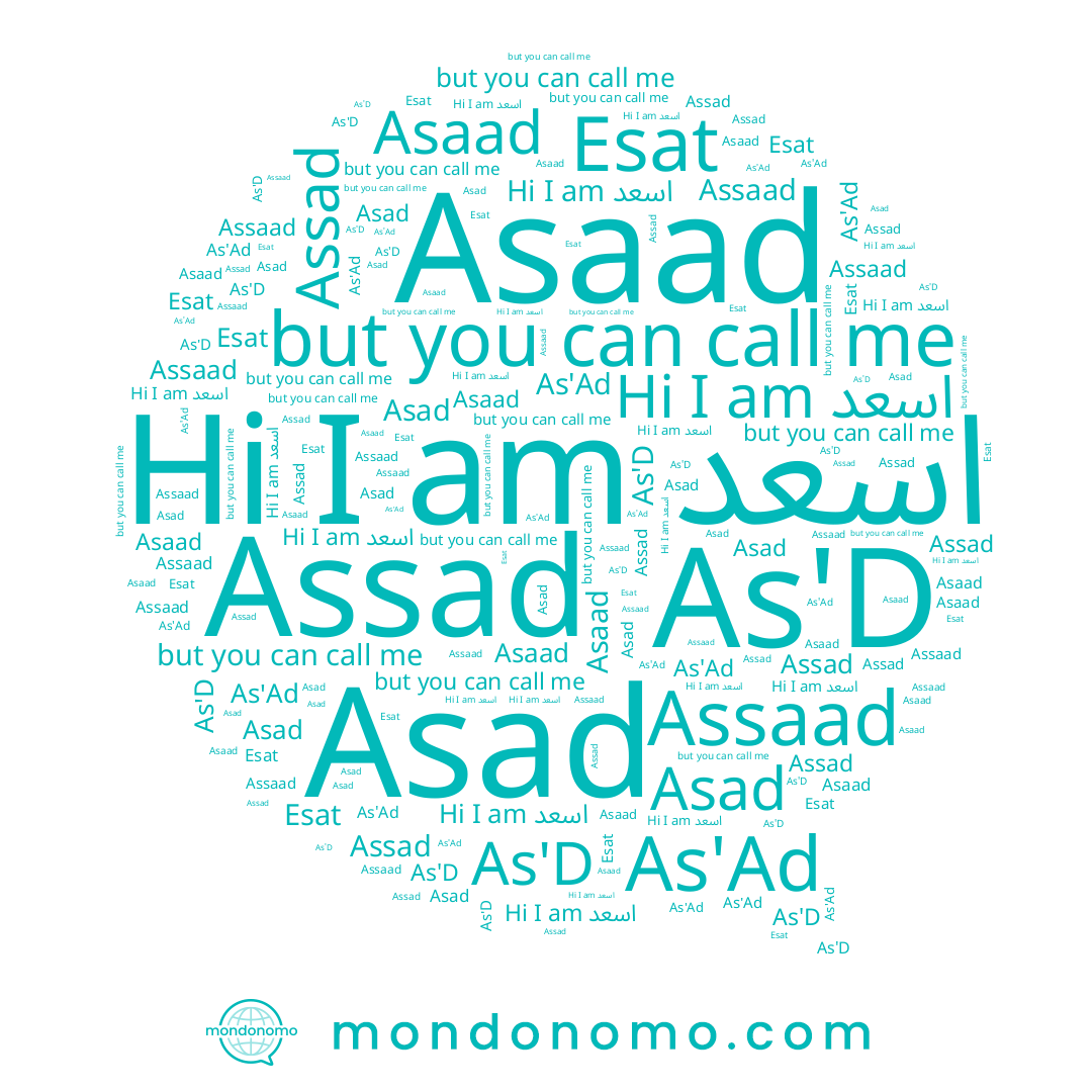 name Asaad, name As'D, name As'Ad, name اسعد, name Assaad, name Assad, name Esat, name Asad