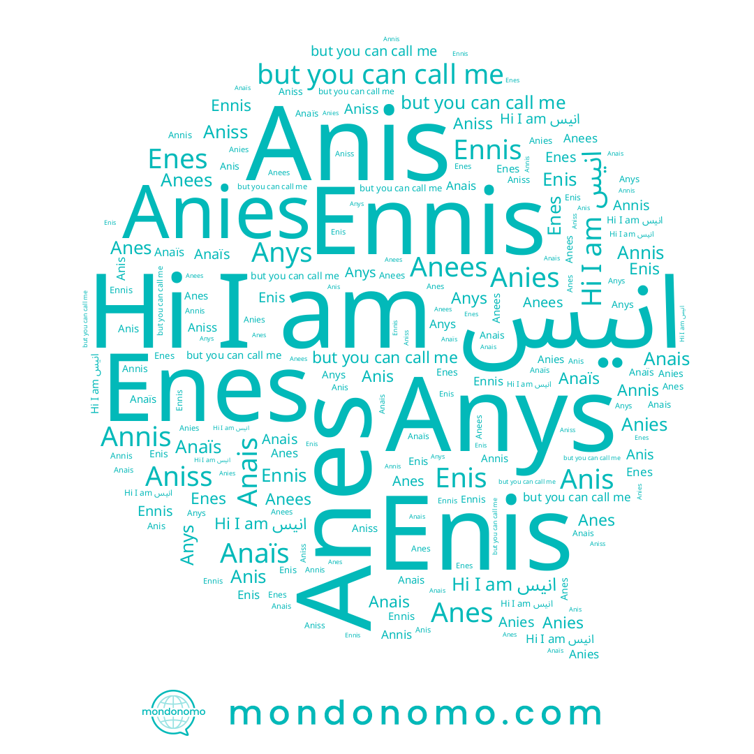name Enes, name Ennis, name Annis, name Enis, name Anys, name Anis, name Anaïs, name Anes, name انيس, name Aniss, name Anees, name Anais