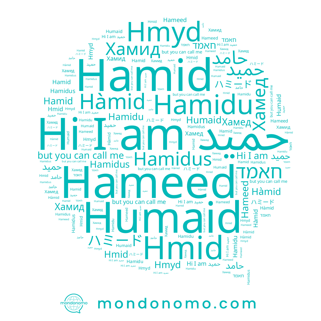 name Хамед, name Hmyd, name ハミード, name Hameed, name Hàmid, name حمید, name حميد, name חאמד, name Hamidus, name Хамид, name Humaid, name حامد, name Hamidu, name Hmid, name Hamid