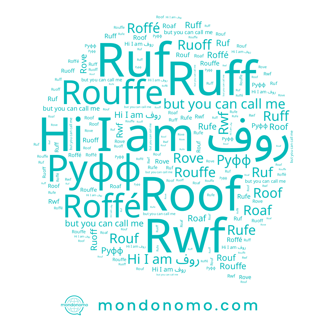 name Ruf, name Ruff, name Rouf, name Rove, name Roof, name Rufe, name روف, name Ruoff, name Roaf, name Руфф