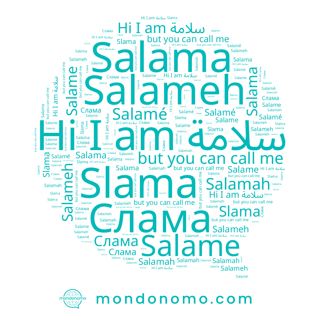 name Salama, name Slama, name Salameh, name Salamah, name سلامة, name Слама, name Salamé