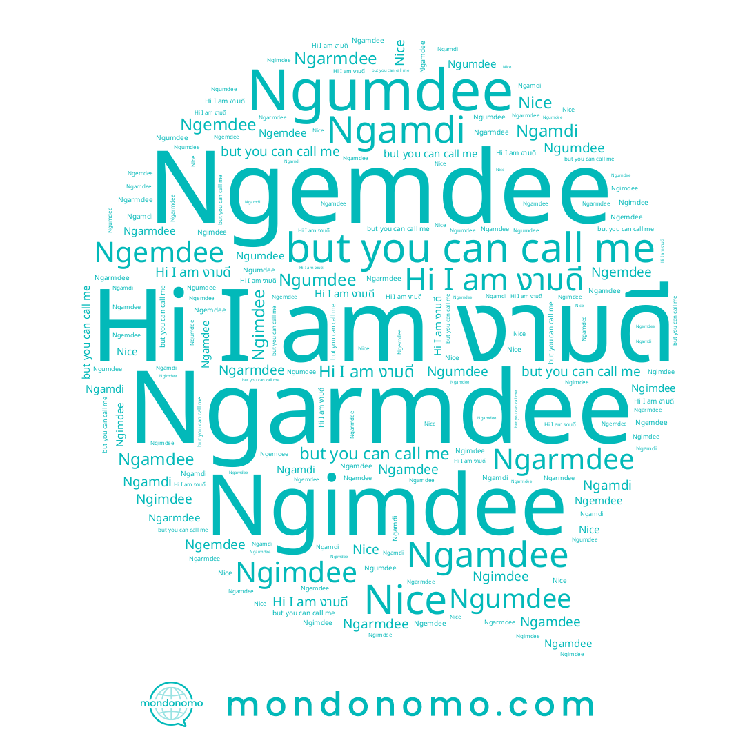 name Ngemdee, name Ngimdee, name Nice, name งามดี, name Ngamdee, name Ngumdee, name Ngarmdee, name Ngamdi