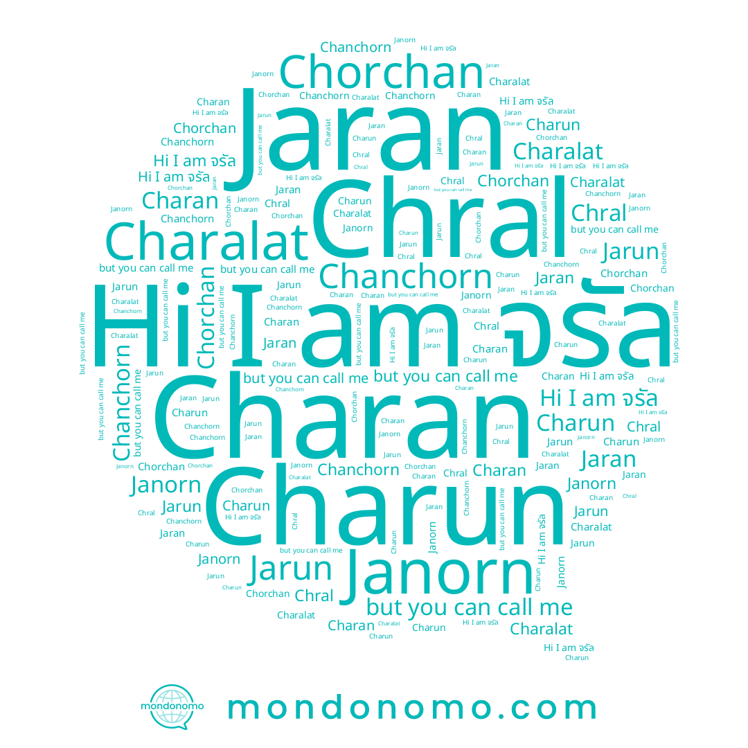 name Charalat, name Jaran, name Charun, name Janorn, name จรัล, name Charan, name Chanchorn, name Chral, name Chorchan