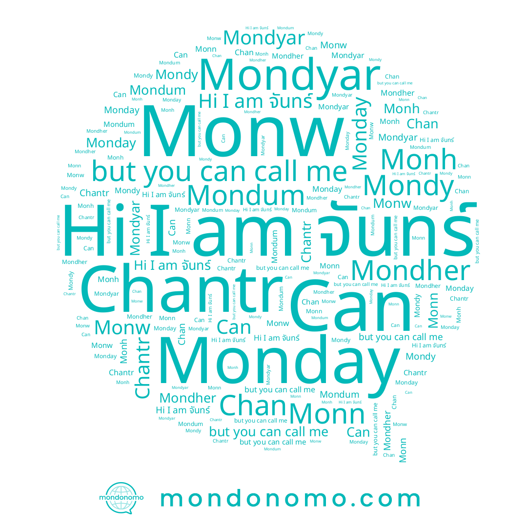 name Mondum, name Can, name Monh, name Mondher, name Monw, name Monn, name Mondyar, name Monday, name Chantr, name จันทร์, name Chan, name Mondy