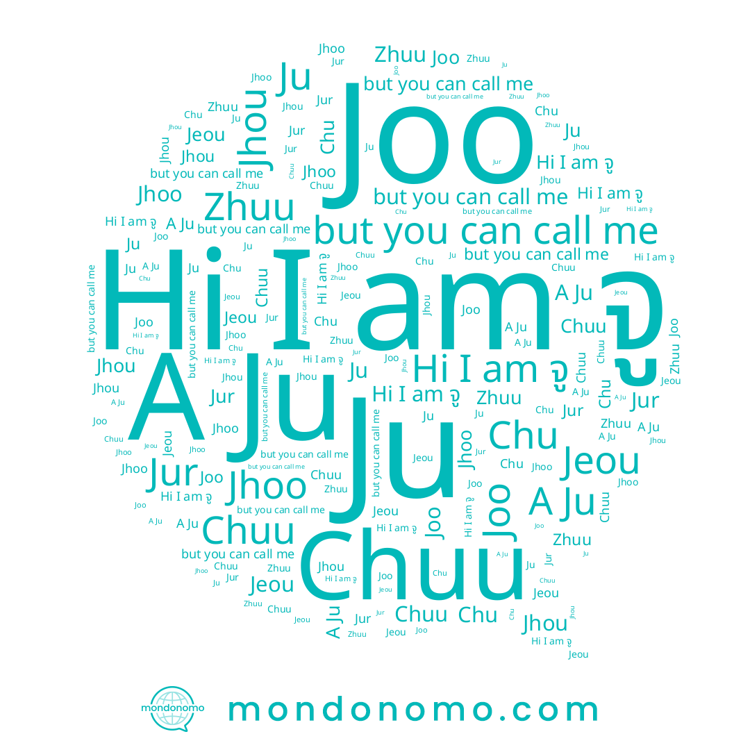 name Ju, name A Ju, name Jhou, name Jur, name Jhoo, name Joo, name Chuu, name จู, name Jeou, name Chu, name Zhuu