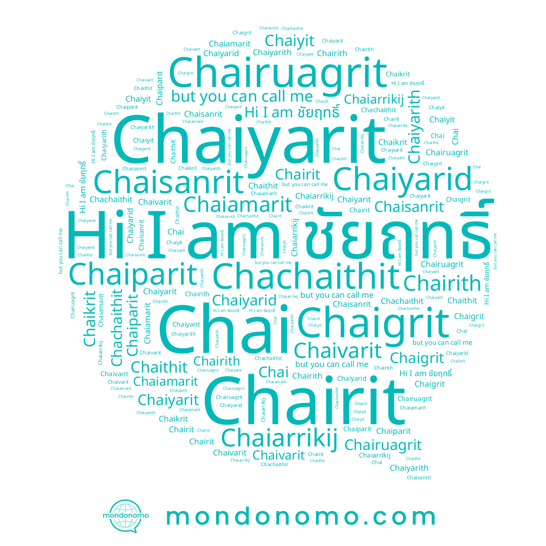 name Chairit, name Chaiamarit, name Chaiyarit, name Chairuagrit, name Chaiyit, name Chaikrit, name Chaisanrit, name ชัยฤทธิ์, name Chaigrit, name Chaiarrikij, name Chaiyarith, name Chai, name Chaivarit, name Chachaithit, name Chaiparit, name Chaiyarid, name Chaithit