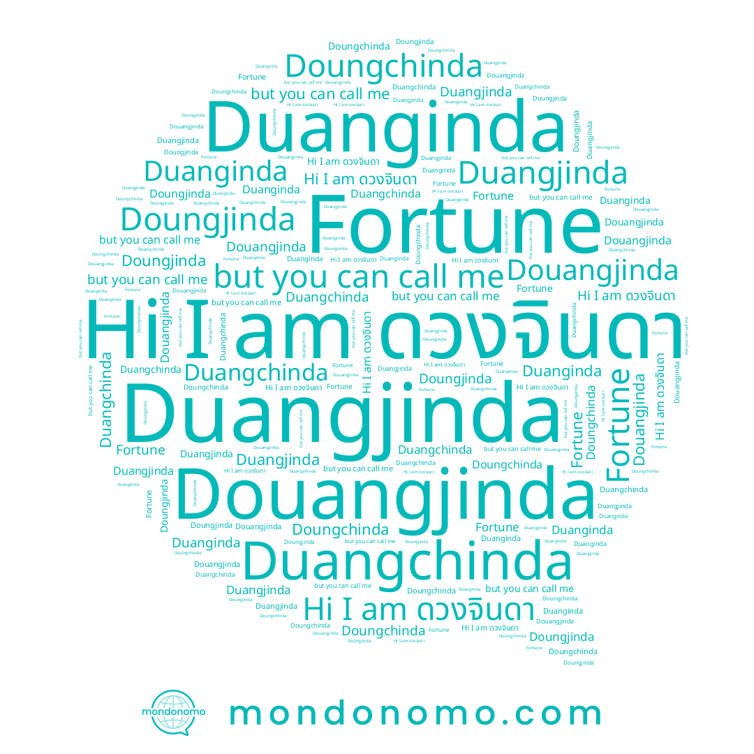 name Duangjinda, name Doungjinda, name Duangchinda, name Duanginda, name Douangjinda, name Doungchinda, name ดวงจินดา, name Fortune