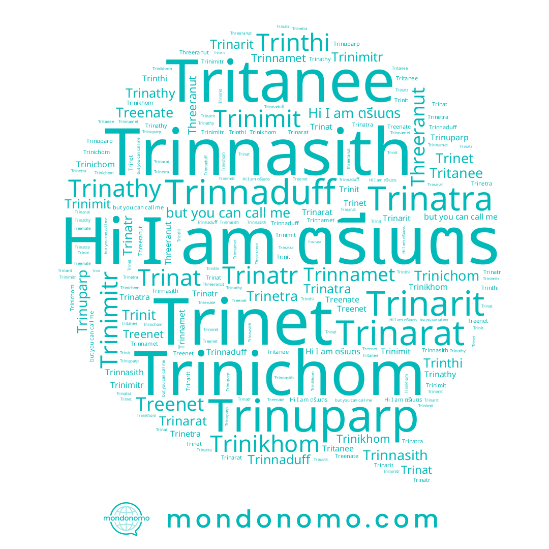 name Trinthi, name Trinat, name Trinimit, name Trinimitr, name ตรีเนตร, name Trinathy, name Threeranut, name Treenate, name Trinuparp, name Trinarit, name Trinit, name Trinnamet, name Trinatr, name Trinichom, name Trinnaduff, name Trinnasith, name Tritanee, name Trinikhom, name Trinatra, name Trinarat