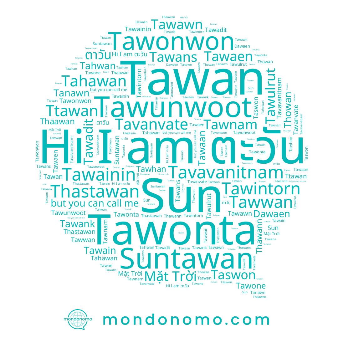 name Dawaen, name Tawaan, name Tawawn, name Thaawan, name Tahwan, name Suntawan, name Tawonwon, name Taswon, name Tawwan, name Tawans, name Thawann, name Ttawan, name Tawank, name Sun, name Tawan, name Tawaen, name Tawhan, name Thowan, name Tawintorn, name ตาวัน, name Tanawn, name ตะวัน, name Tavavanitnam, name Tahawan, name Mặt Trời, name Tavanvate, name Tawainin, name Tawain, name Tawonta, name Thastawan, name Tawnam, name Tawulrut, name Tawadit, name Tawone