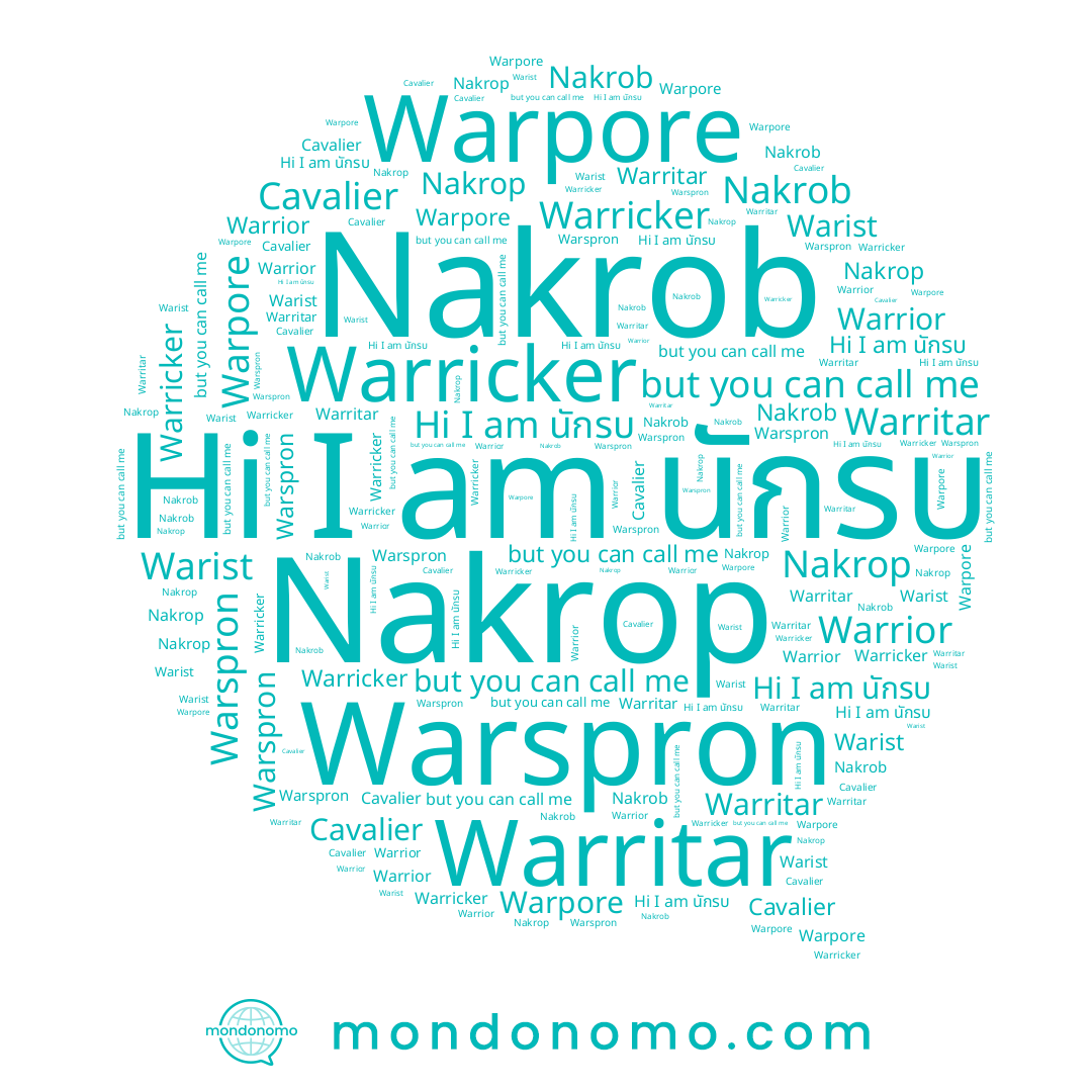 name Warritar, name Cavalier, name Warist, name Warpore, name Nakrop, name Warrior, name นักรบ, name Warricker, name Nakrob, name Warspron