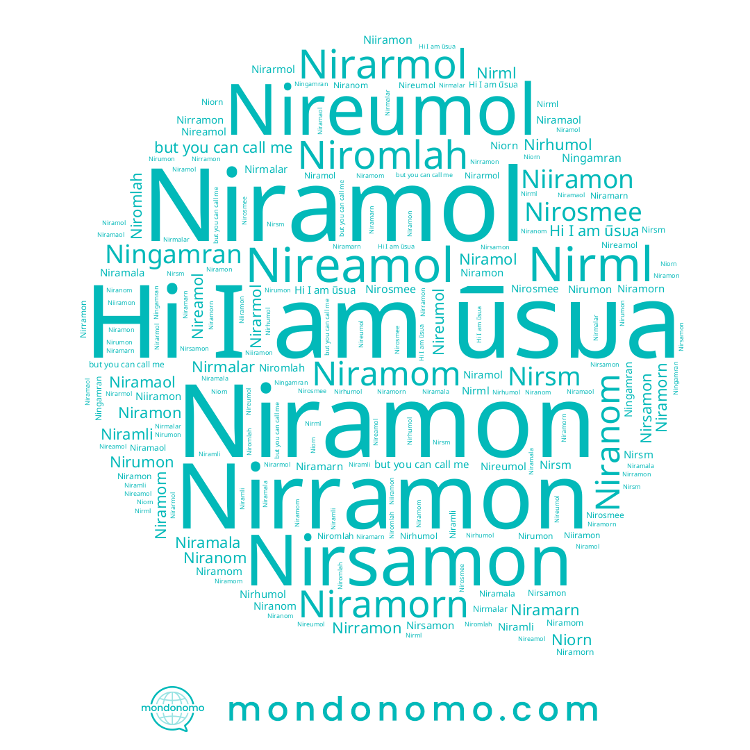 name Ningamran, name Nirhumol, name Nirmalar, name Nirarmol, name Niorn, name Nirml, name Nirsamon, name Nirumon, name Niramon, name Niramli, name Niramala, name Niiramon, name Nirosmee, name Nireamol, name Nirramon, name Niranom, name Niramorn, name Niromlah, name Nireumol, name Niramarn, name นิรมล, name Niramol, name Niramaol, name Niramom