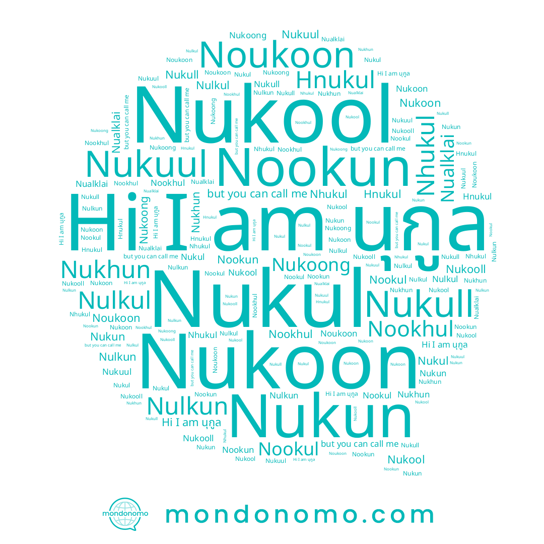 name Nukuul, name Nukooll, name Nulkun, name Nukool, name Nukoon, name Noukoon, name Nookhul, name Nualklai, name Nookul, name Nukun, name นุกูล, name Nulkul, name Nukhun, name Nukul, name Nukull, name Nookun, name Nhukul, name Nukoong