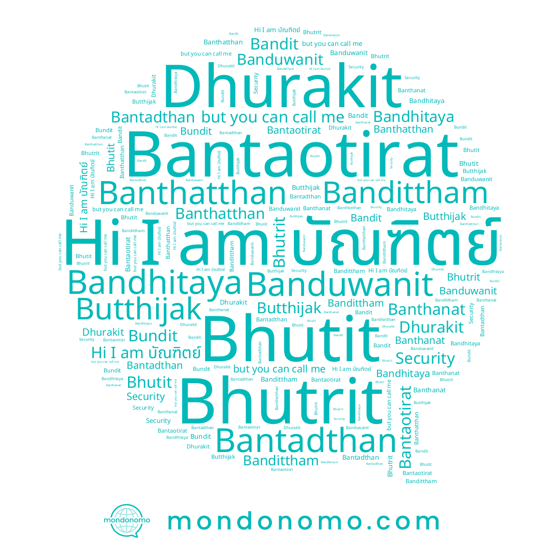 name Dhurakit, name Banthatthan, name Bundit, name Bhutrit, name Bandittham, name Bantadthan, name Bandhitaya, name Bhutit, name Butthijak, name บัณฑิตย์, name Banthanat, name Banduwanit, name Bandit, name Bantaotirat