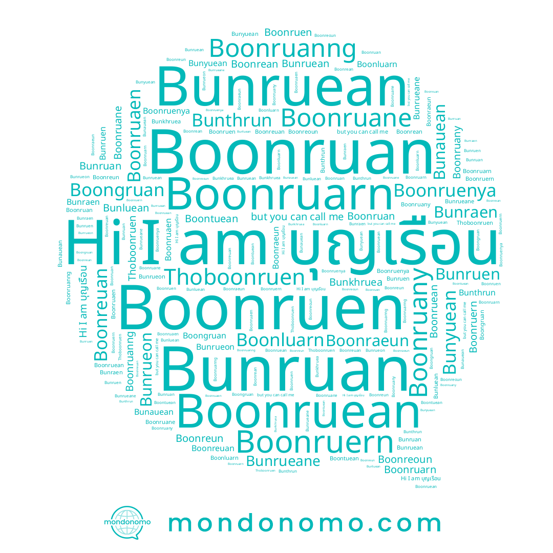 name Boonreuan, name Boonruarn, name Bunkhruea, name Boonruan, name Boonrean, name Boongruan, name Boonruaen, name Boontuean, name Thoboonruen, name Boonruern, name บุญเรือน, name Bunruen, name Boonruenya, name Bunluean, name Boonruen, name Bunrueane, name Boonruanng, name Bunruean, name Bunruan, name Bunthrun, name Boonraeun, name Bunraen, name Bunauean, name Bunrueon, name Bunyuean, name Boonruane, name Boonruany, name Boonruean, name Boonluarn, name Boonreoun, name Boonreun