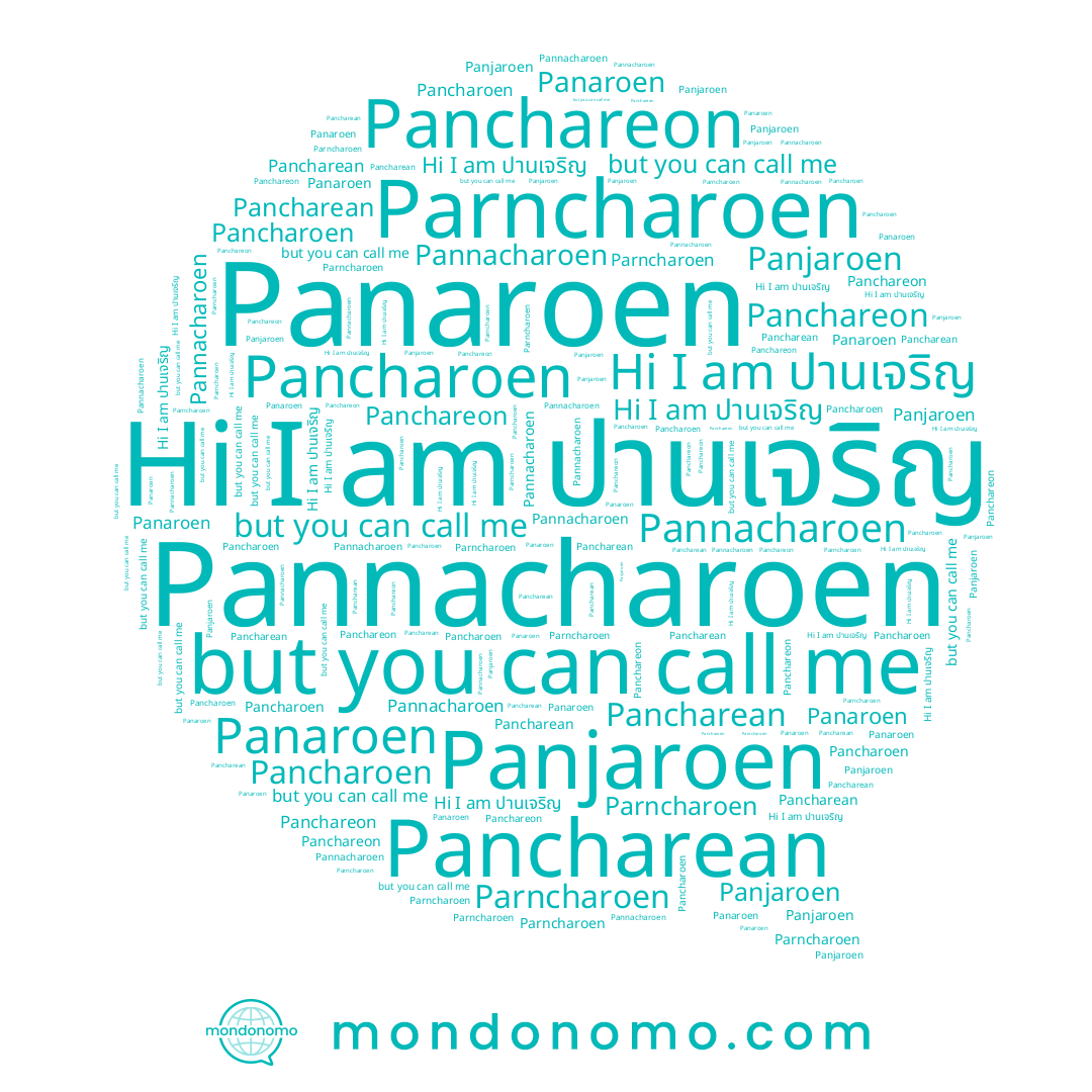 name ปานเจริญ, name Panjaroen, name Pannacharoen, name Pancharean, name Panaroen, name Pancharoen, name Panchareon, name Parncharoen