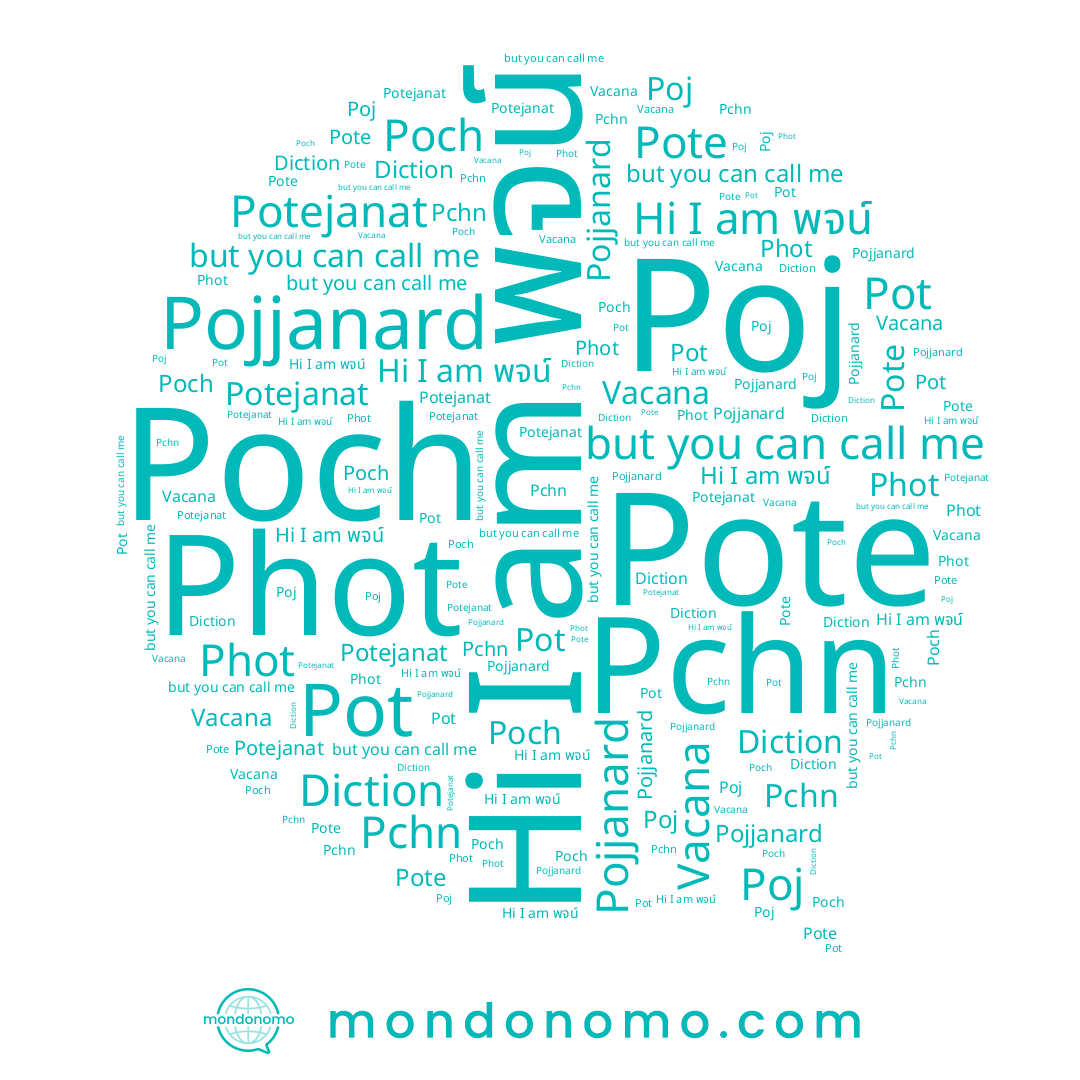 name Pote, name Diction, name Poch, name Vacana, name Potejanat, name Pojjanard, name Pchn, name พจน์, name Phot, name Poj
