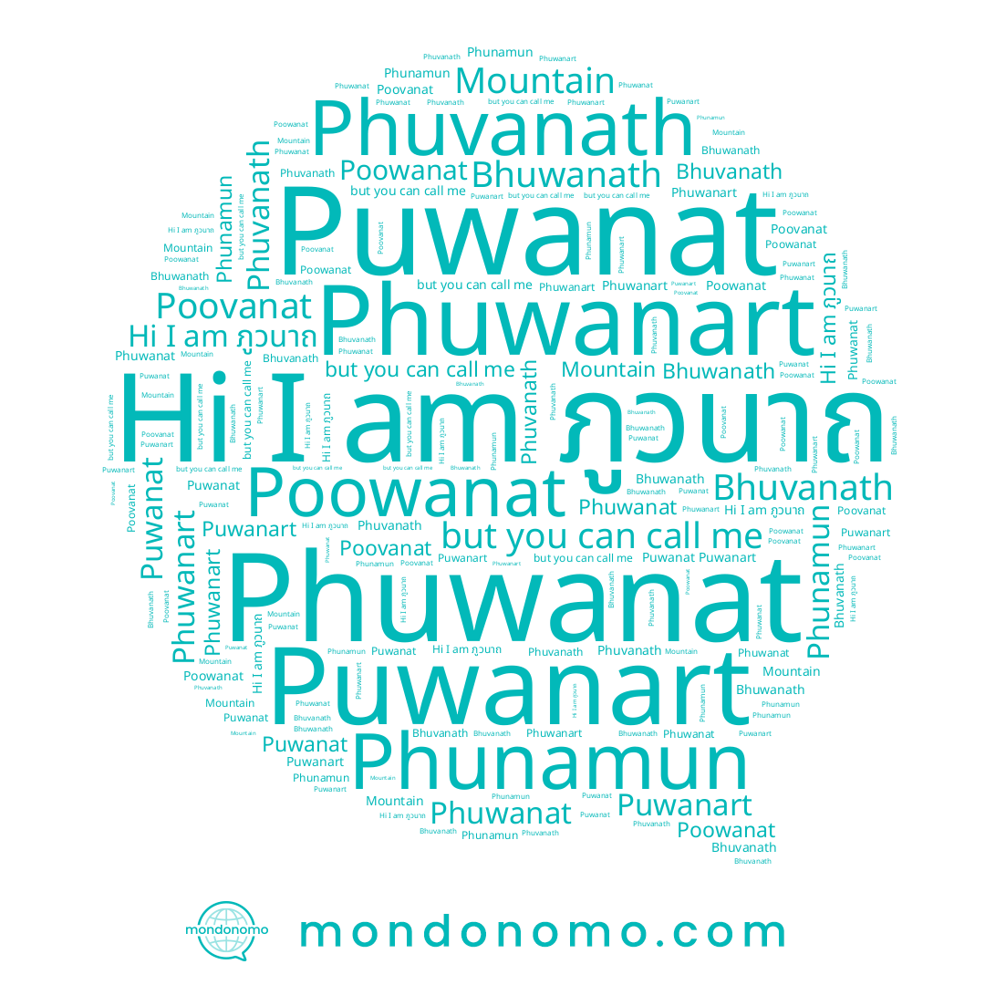 name Bhuvanath, name Puwanart, name Phunamun, name Phuwanart, name Puwanat, name Mountain, name Bhuwanath, name Phuwanat, name Poovanat, name ภูวนาถ, name Phuvanath