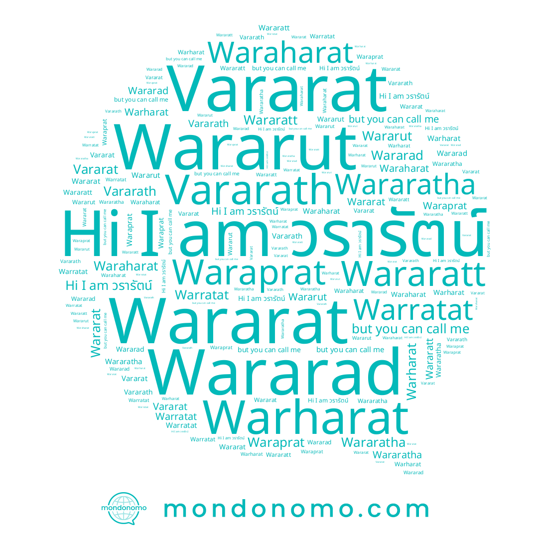 name Wararad, name Warratat, name Waraharat, name Wararut, name Wararatha, name Vararath, name Vararat, name วรารัตน์, name Waraprat, name Wararatt, name Wararat, name Warharat