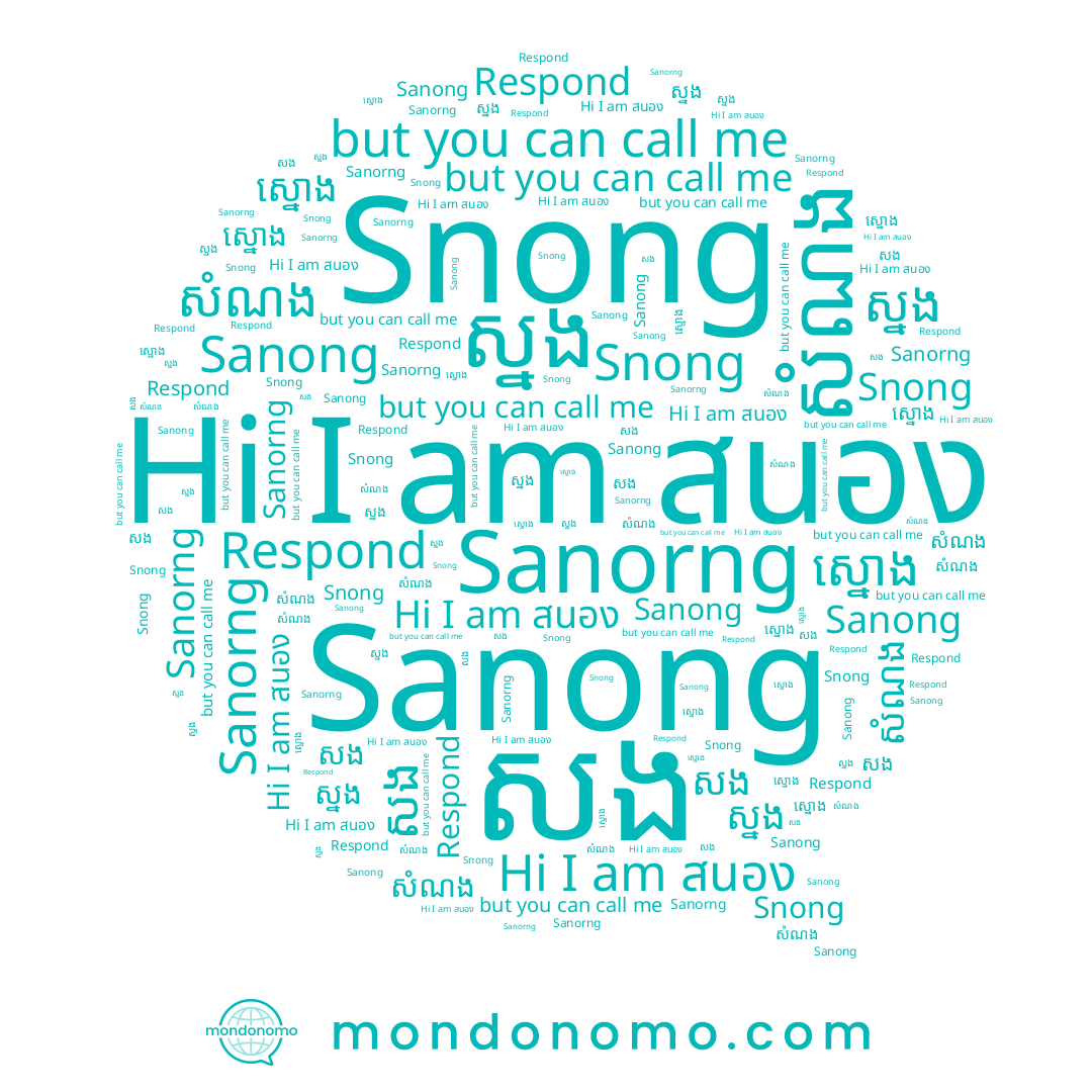name សំណង, name ស្នោង, name Snong, name សង, name Sanorng, name สนอง, name Sanong, name ស្នង