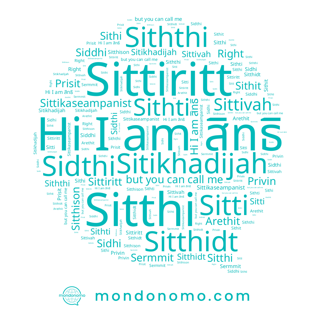 name Sitthidt, name Sermmit, name Sitthi, name Siddhi, name Sitikhadijah, name Siththi, name Sittikaseampanist, name Privin, name สิทธิ, name Sidthi, name Arethit, name Sittivah, name Sithit, name Sithti, name Sitti, name Sittiritt, name Prisit, name Sitthison, name Sidhi, name Sithi