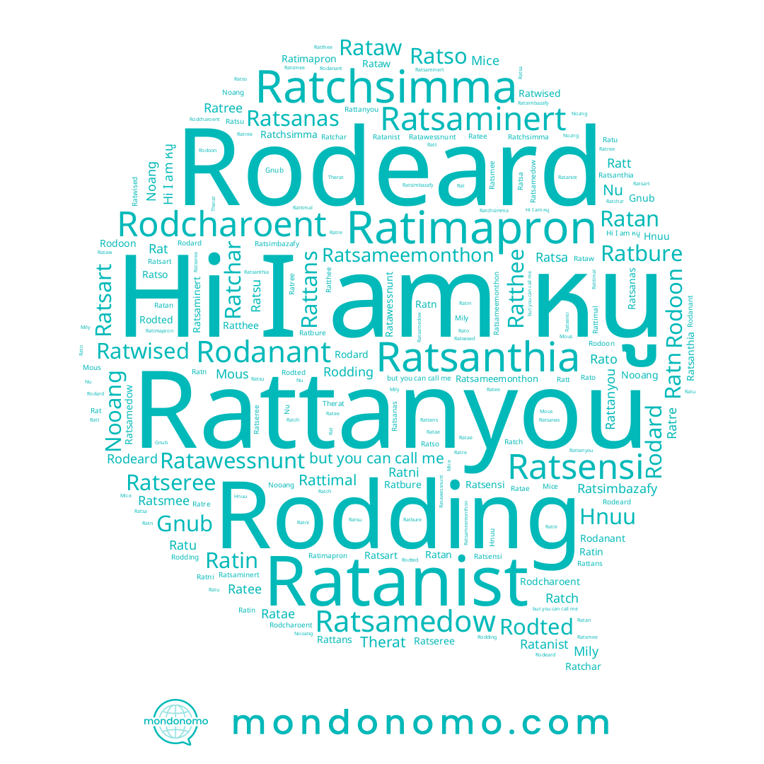 name Ratsanthia, name Rato, name Ratre, name Rodard, name Ratwised, name Therat, name Rattimal, name Nooang, name Rodeard, name Ratchar, name Rodcharoent, name Ratawessnunt, name Noang, name Gnub, name Rat, name Ratso, name Ratsanas, name Mily, name Ratanist, name Ratsa, name Mous, name Ratin, name Ratt, name Ratsart, name Rodding, name Ratseree, name Rattanyou, name Ratchsimma, name Ratthee, name Hnuu, name Ratsimbazafy, name หนู, name Ratsensi, name Ratee, name Rodted, name Ratsaminert, name Ratae, name Rataw, name Ratni, name Ratn, name Ratu, name Ratan, name Ratbure, name Ratsmee, name Rodanant, name Nu, name Ratsameemonthon, name Ratsamedow, name Rattans, name Ratree, name Ratimapron, name Rodoon