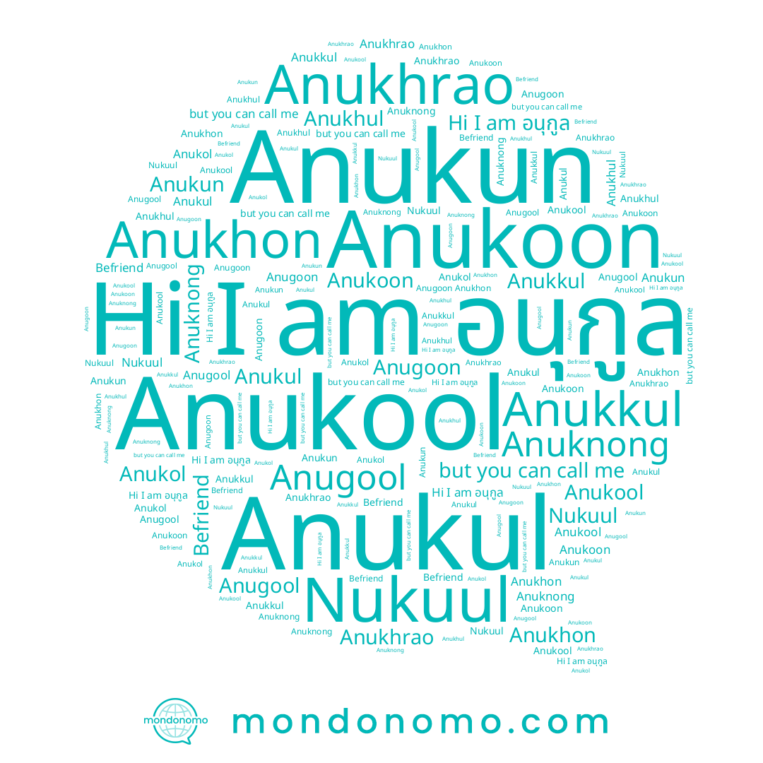 name Nukuul, name Anukul, name Anukhon, name Anukkul, name Anukoon, name Anukhul, name Anuknong, name อนุกูล, name Anukun, name Anukhrao, name Anukool, name Anugoon, name Anukol