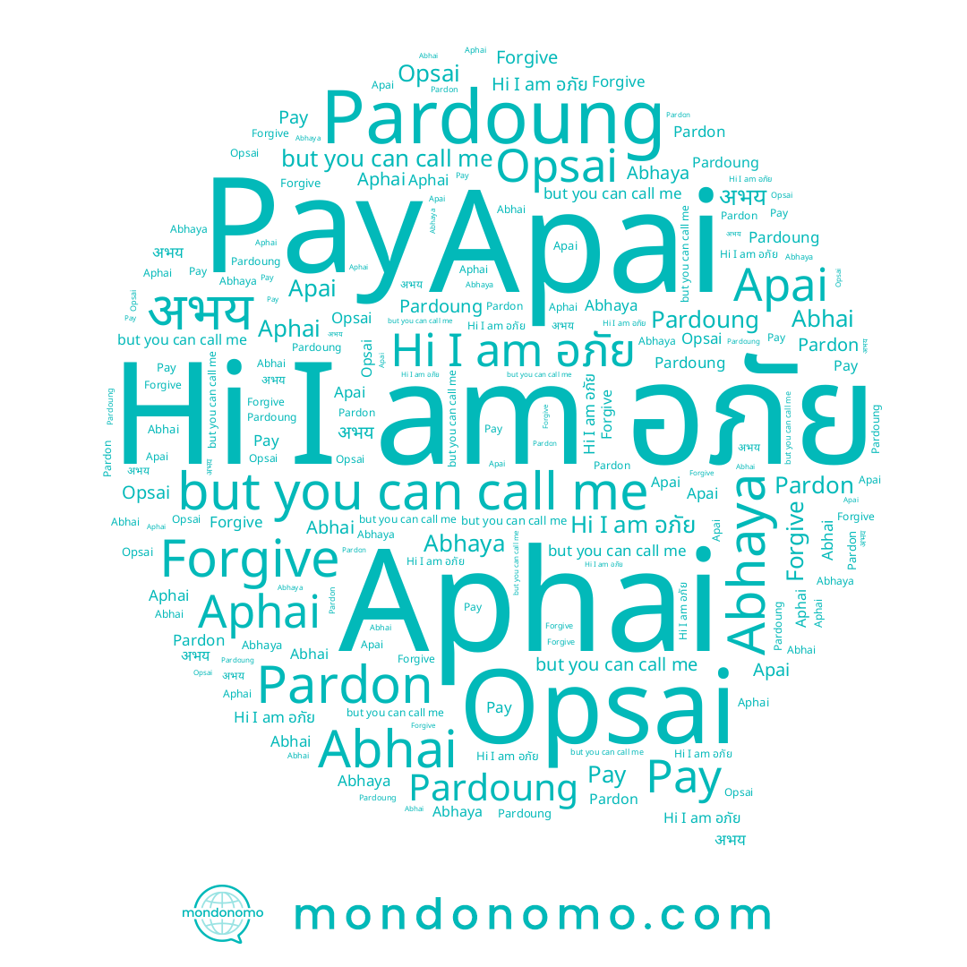 name Pardoung, name Opsai, name अभय, name Abhai, name Forgive, name Pardon, name Aphai, name อภัย, name Apai, name Pay, name Abhaya