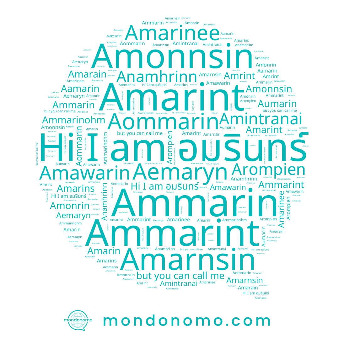 name Amarin, name Amarinee, name Aumarin, name Amintranai, name Aemaryn, name อมรินทร์, name Amonrin, name Arompien, name Amarins, name Ammarint, name Amarnsin, name Amarint, name Ammarin, name Amarain, name Amawarin, name Amrint, name Aommarin, name Amonnsin, name Ammarinohm, name Aamarin