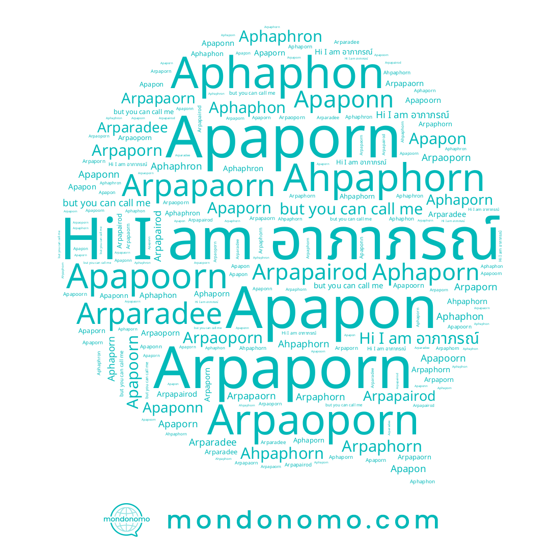 name Ahpaphorn, name Arpapairod, name Aphaphon, name Apapon, name Arpapaorn, name Arparadee, name อาภาภรณ์, name Arpaporn, name Aphaporn, name Arpaphorn, name Aphaphron, name Apaporn, name Arpaoporn, name Apapoorn
