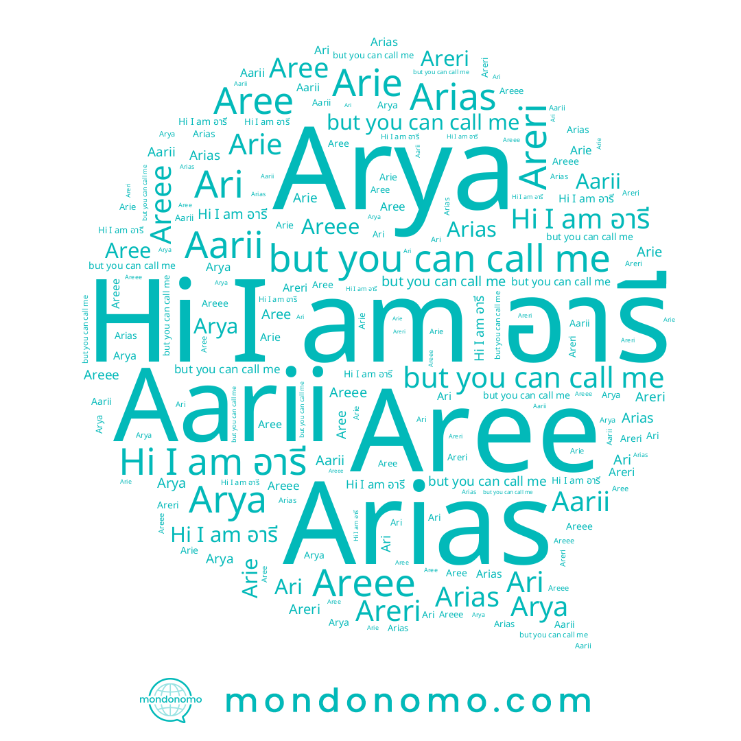 name Arias, name Areri, name Arie, name Arya, name Aarii, name Ari, name อารี, name Aree, name Areee