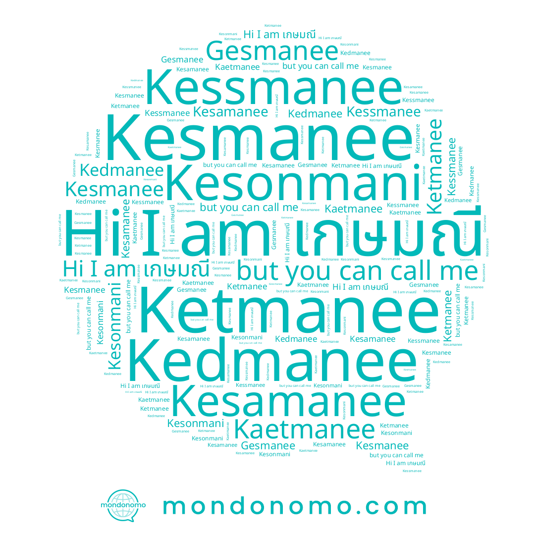 name Kaetmanee, name Kessmanee, name Kesamanee, name Kesonmani, name เกษมณี, name Kedmanee, name Gesmanee, name Ketmanee, name Kesmanee