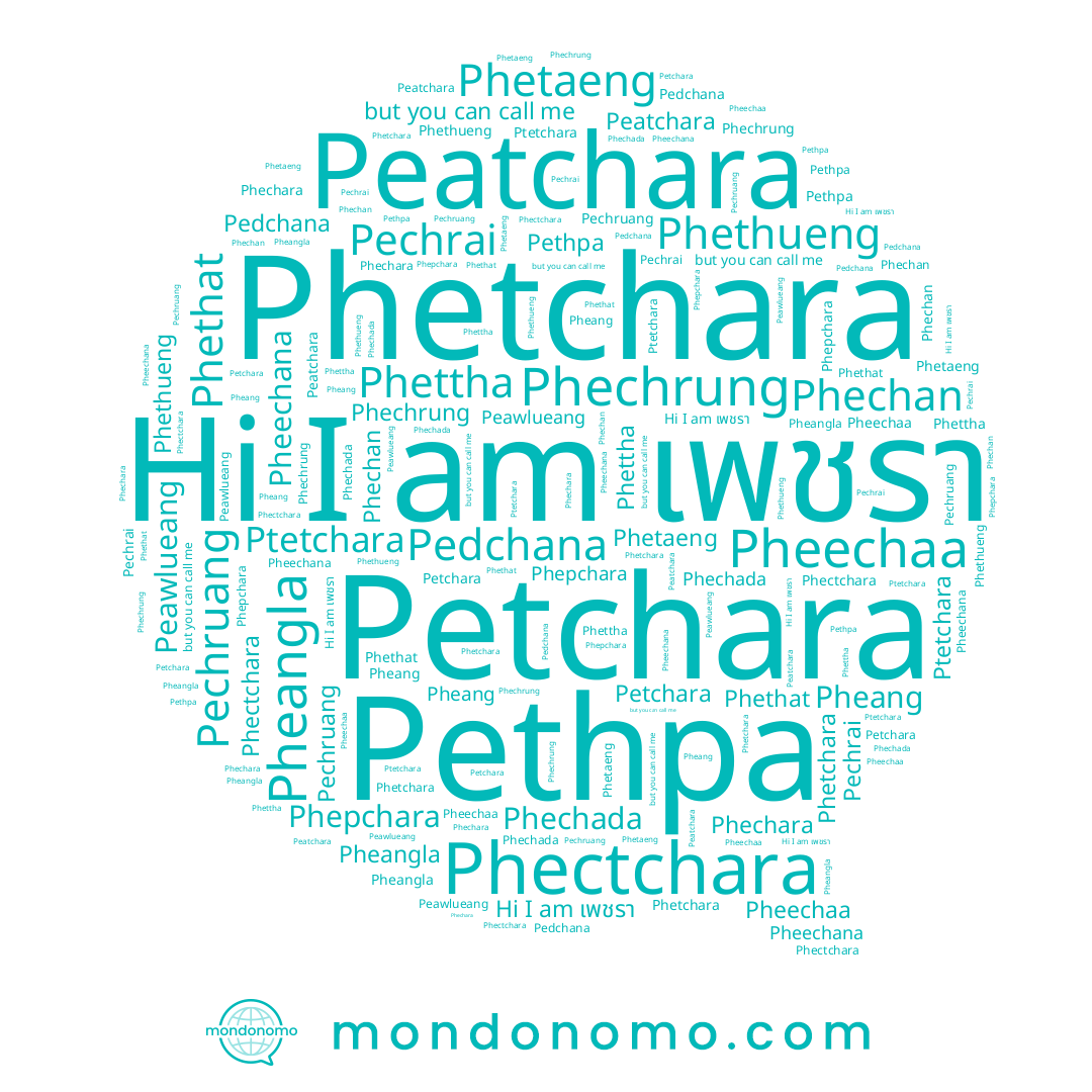 name Phethueng, name Phechara, name Peatchara, name Pedchana, name Pechrai, name Phetaeng, name Pethpa, name Phechada, name Phepchara, name Pheangla, name Phettha, name Pheechaa, name Pheechana, name Phechrung, name Phechan, name Pheang, name Phethat, name เพชรา, name Petchara, name Peawlueang, name Phectchara, name Ptetchara, name Pechruang, name Phetchara