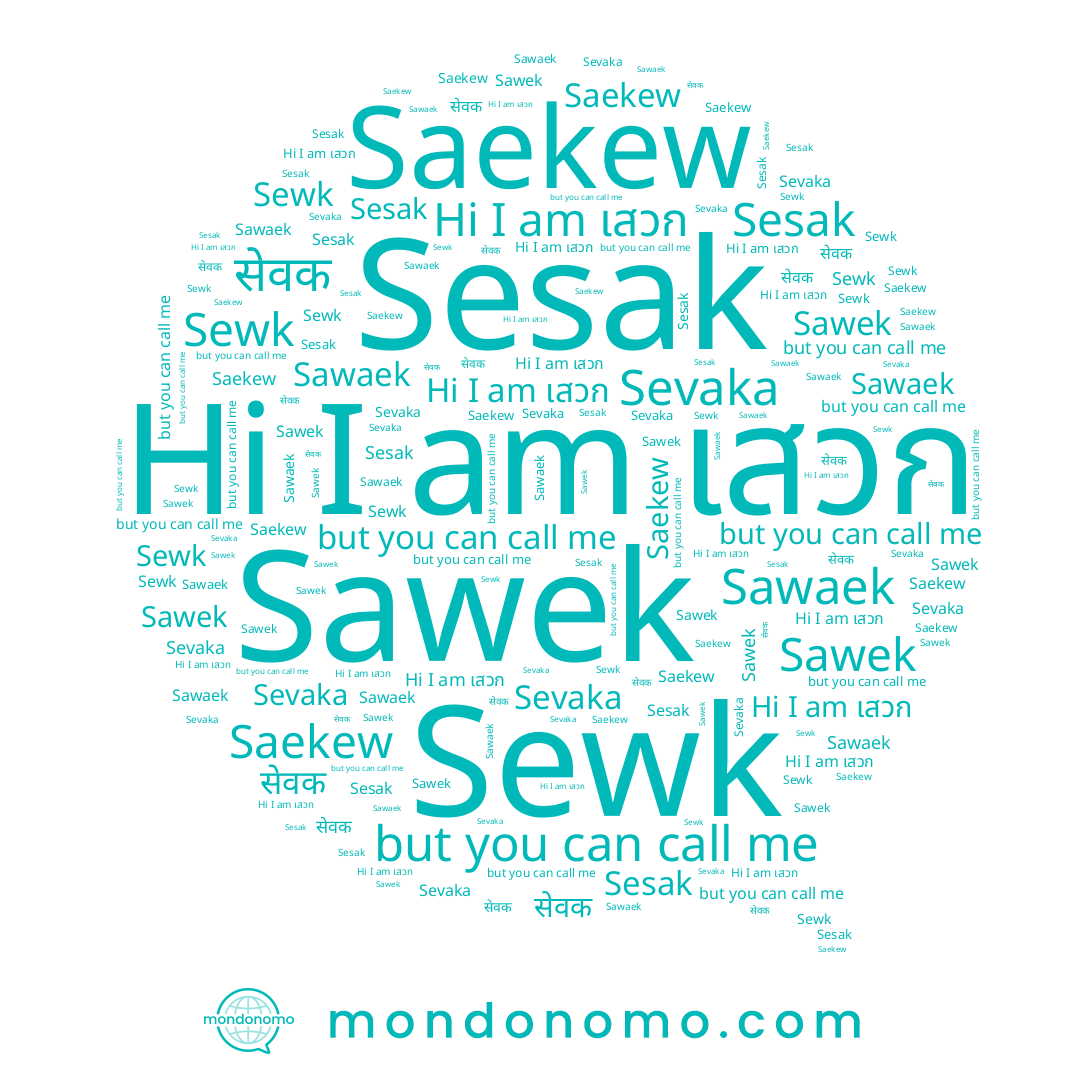 name Saekew, name Sawaek, name Sesak, name Sewk, name Sawek, name Sevaka, name เสวก, name सेवक