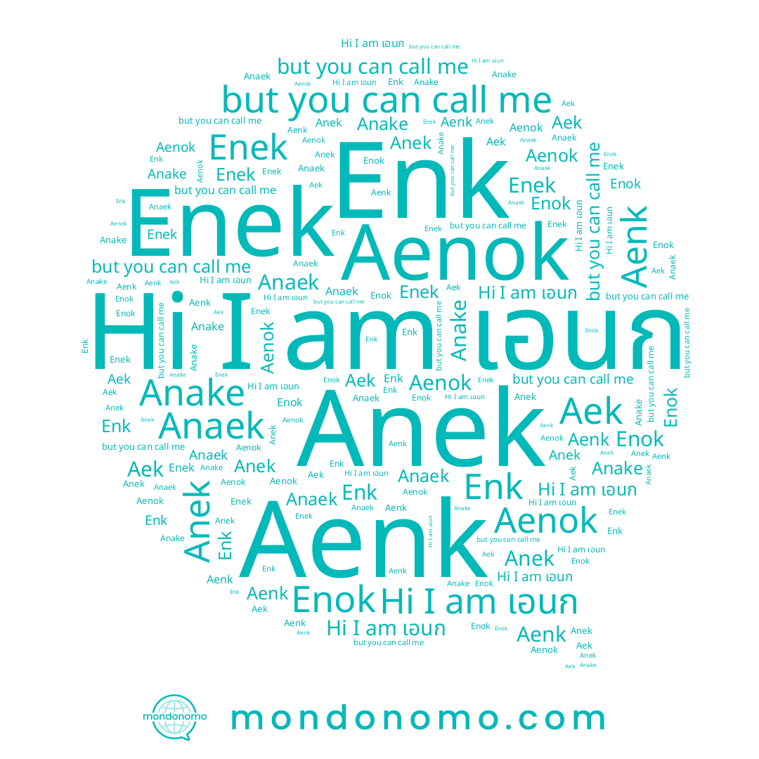 name Aek, name Enek, name Anaek, name Aenk, name Aenok, name Anek, name Anake, name เอนก, name Enok, name Enk