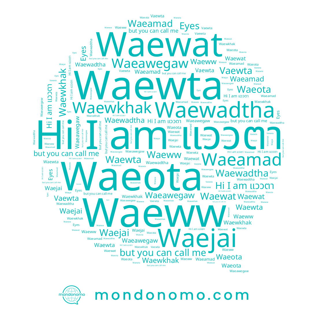 name Waeww, name Waeawegaw, name Waewkhak, name Vaewta, name Waeota, name Waewta, name Waewat, name Waejai, name Waewadtha, name แววตา, name Waeamad