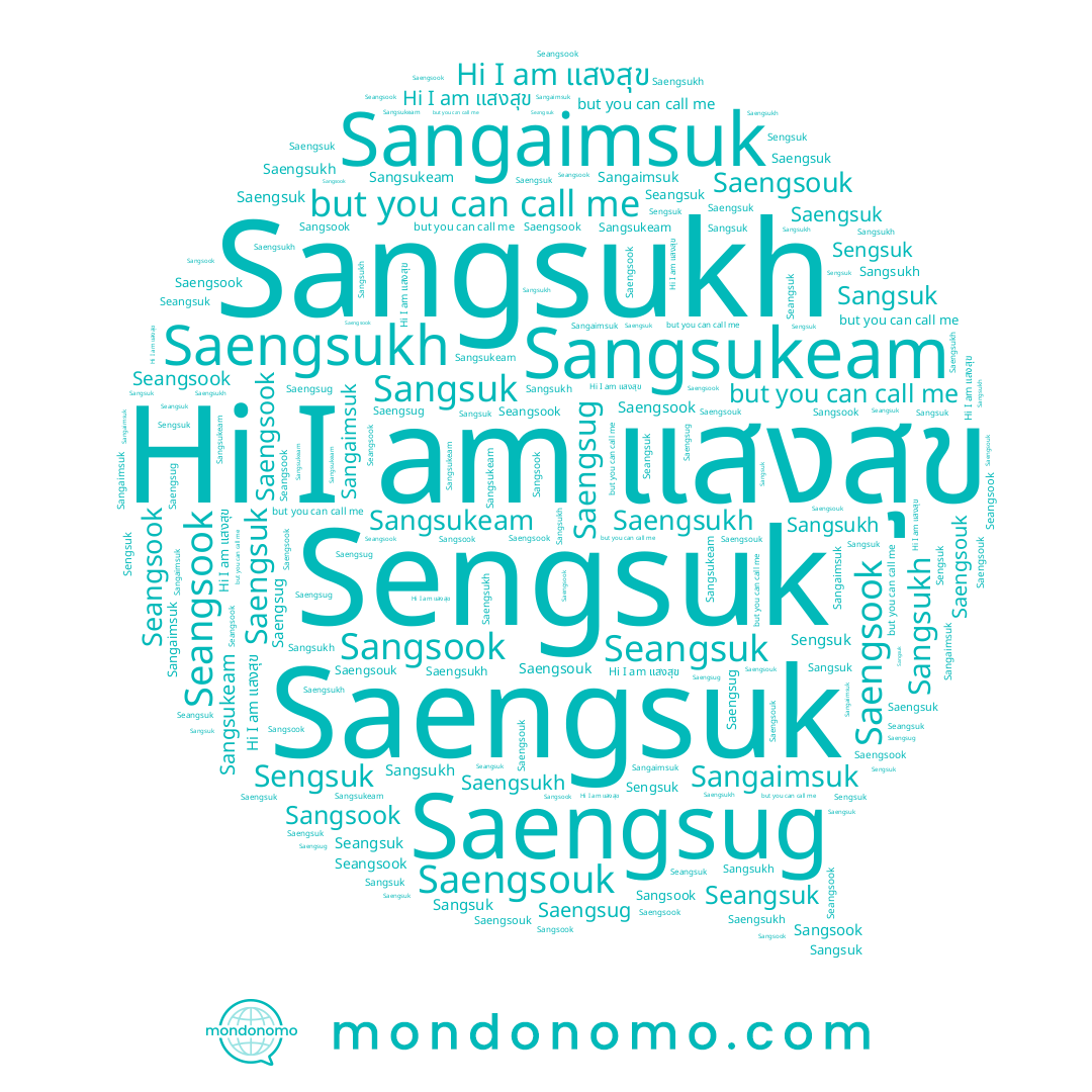 name Sangaimsuk, name Sangsukeam, name Seangsook, name แสงสุข, name Sangsuk, name Sengsuk, name Saengsuk, name Saengsook, name Seangsuk, name Sangsook, name Saengsukh, name Saengsug, name Saengsouk, name Sangsukh