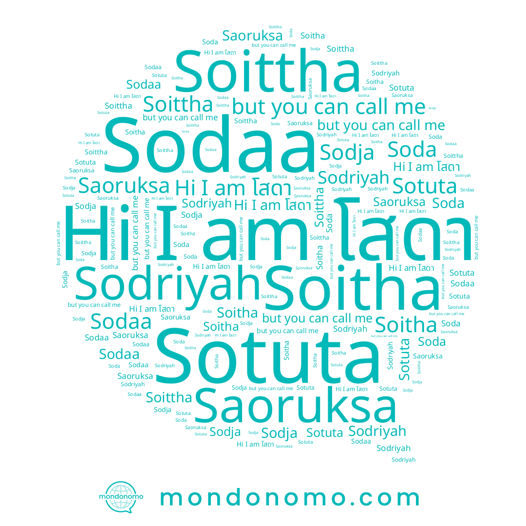 name Sotuta, name Sodaa, name Saoruksa, name Sodriyah, name โสดา, name Soittha, name Sodja, name Soda, name Soitha