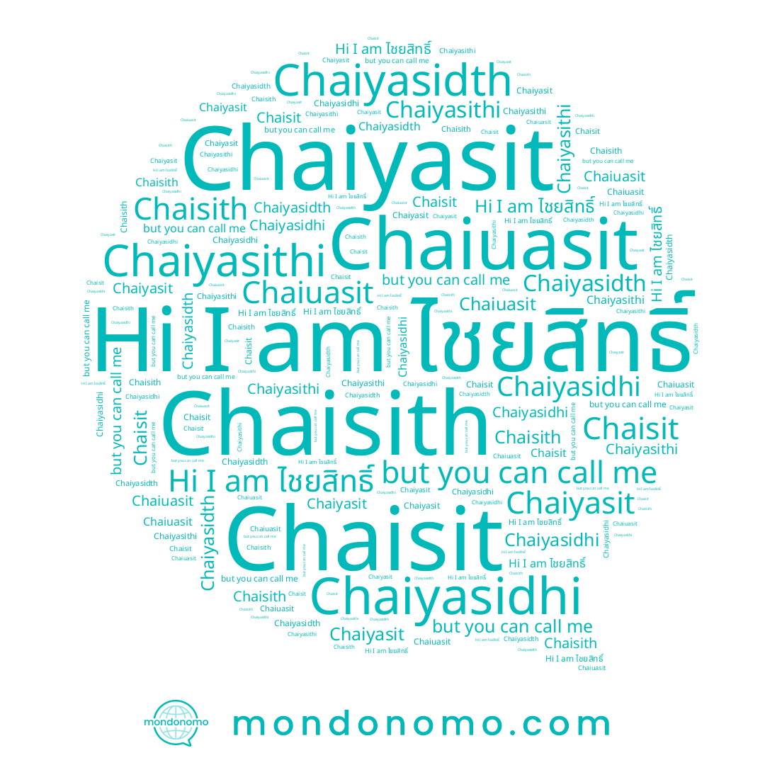 name Chaiyasidhi, name Chaiuasit, name Chaisith, name Chaiyasit, name Chaiyasithi, name Chaisit, name ไชยสิทธิ์, name Chaiyasidth